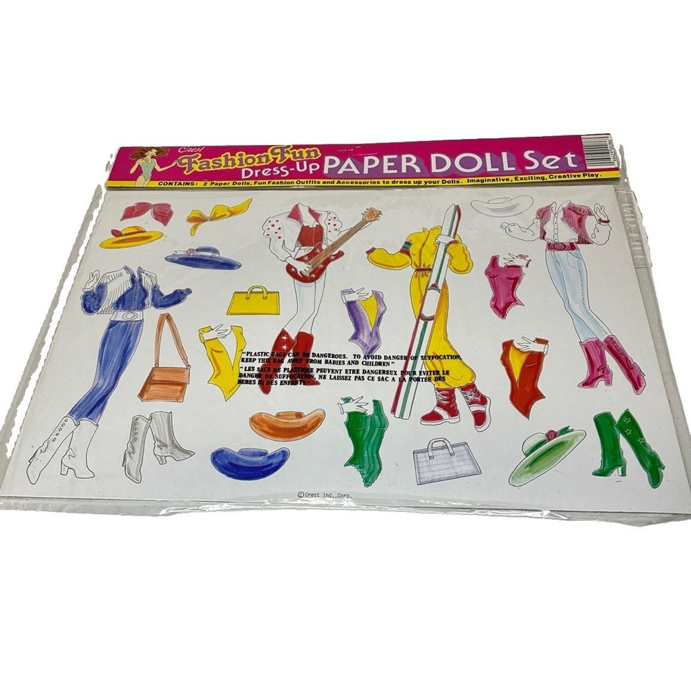 Vintage Paper Doll Barbie Crest Fashion Fun Dress Up Paper Doll Set NEW UNCUT
